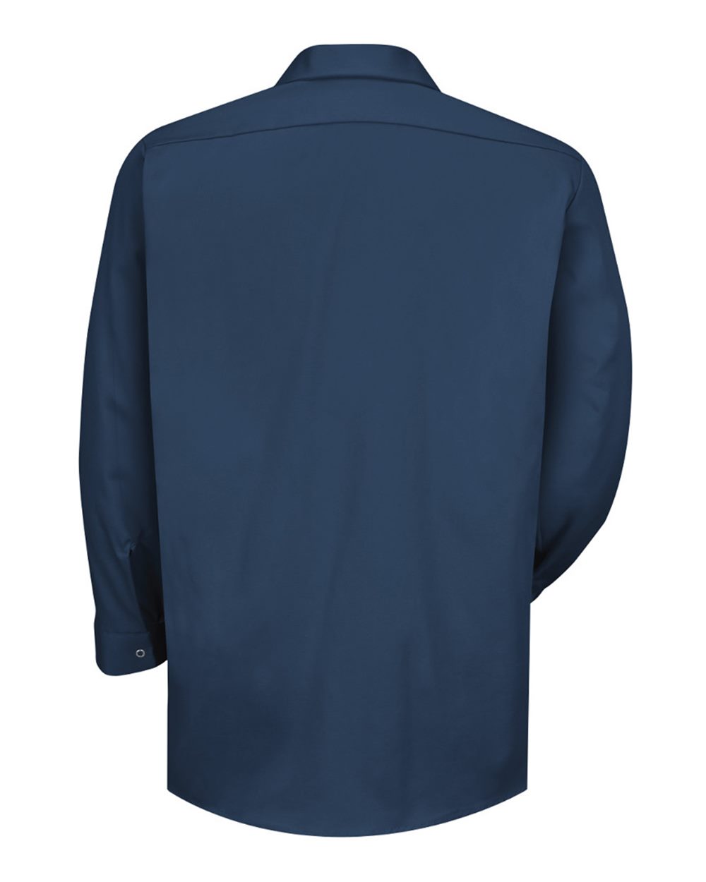 Front View of Navy Long Sleeve Specialized Cotton Work Shirt - Tall Sizes - SC16T