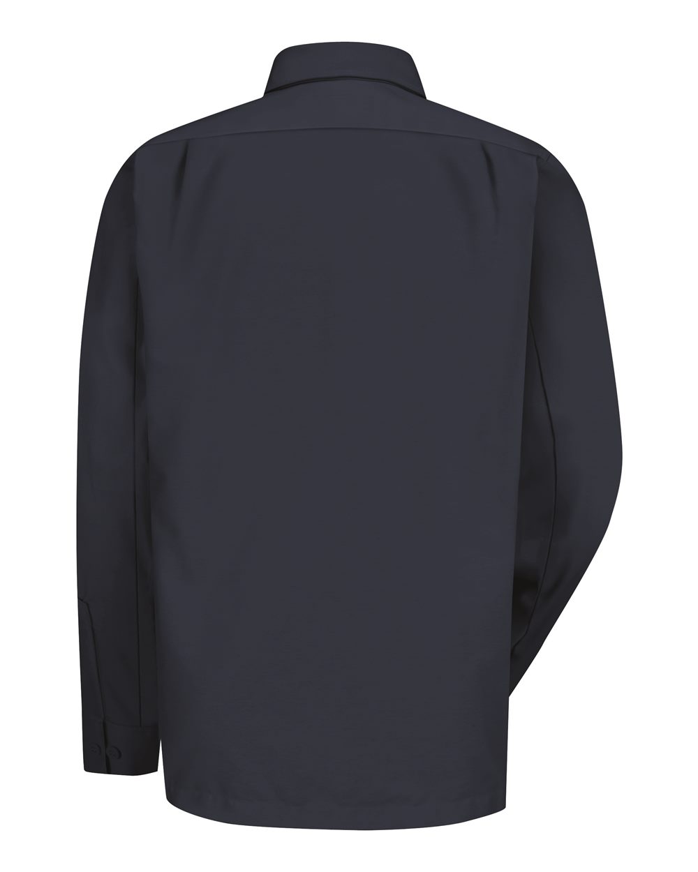 Front View of Navy Long Sleeve Work Shirt - Tall Sizes - WS10T