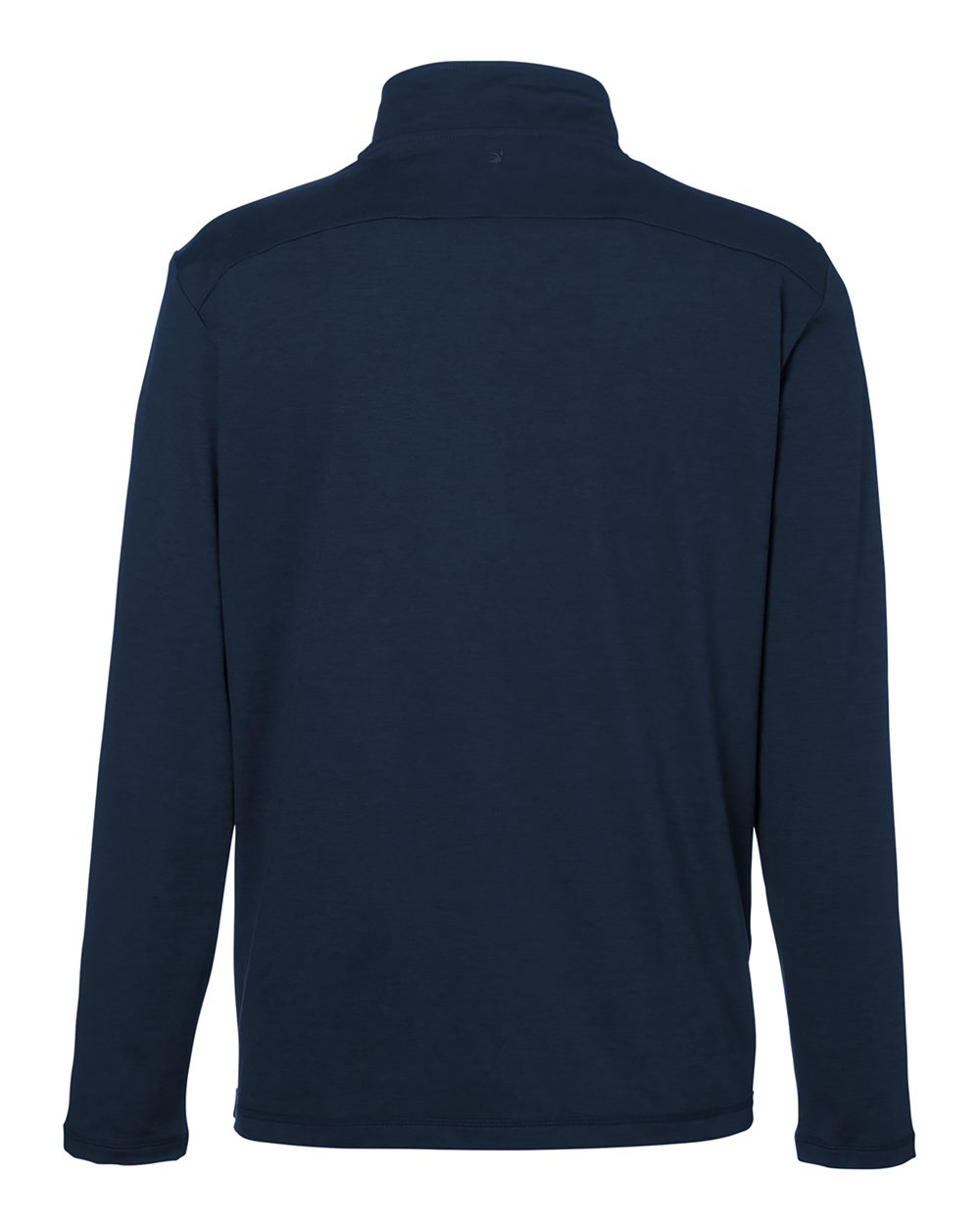 Rear View of Navy Marble Marbled Jersey Fairway Quarter-Zip Pullover - MDP1772