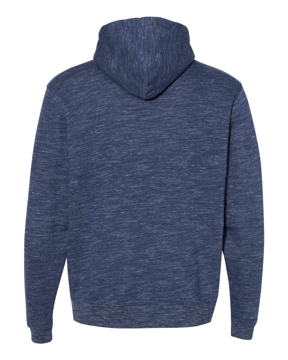 Front View of Navy Mélange Fleece Hooded Sweatshirt - 8677