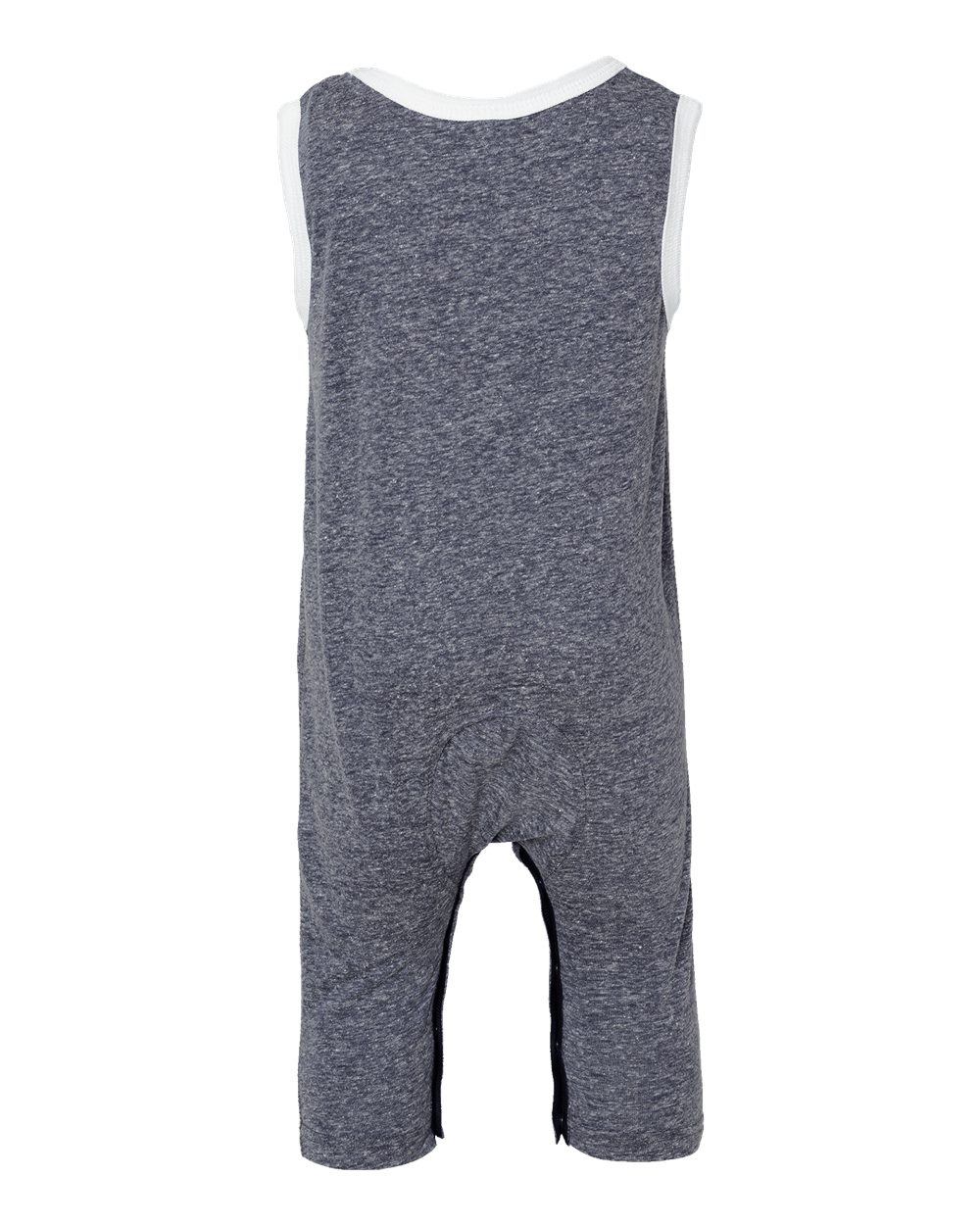 Rear View of Navy Melange Infant Harborside Mélange Tank Romper - 4492