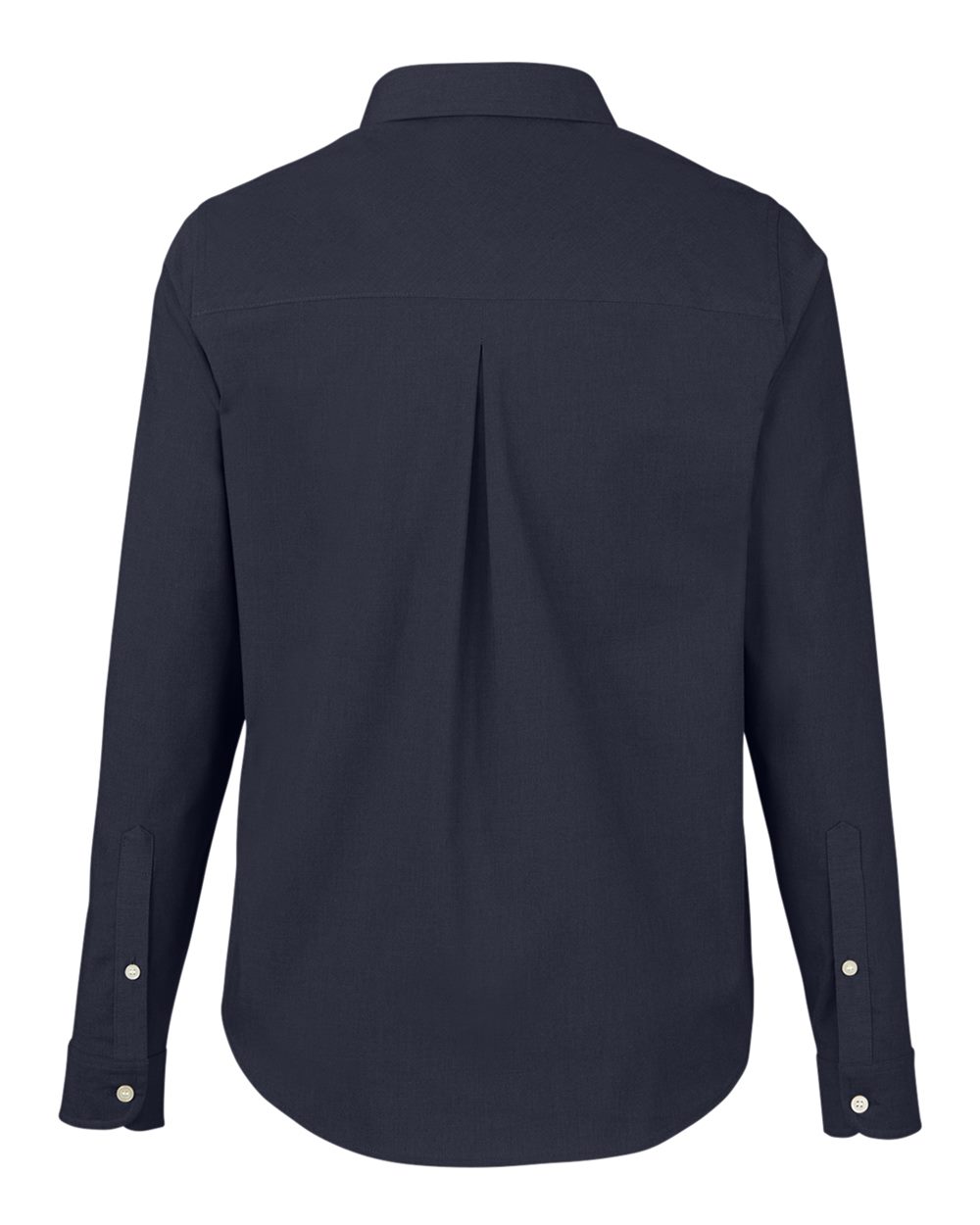 Front View of Navy Melange Women's CrownLux Performance® Spencer Poplin Dress Shirt - DG505W