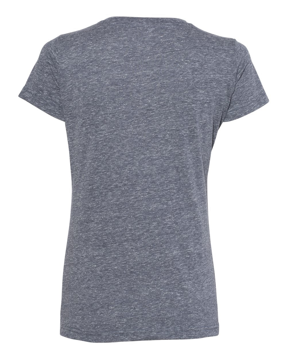 Front View of Navy Melange Women's Harborside Mélange V-Neck Tee - 3591