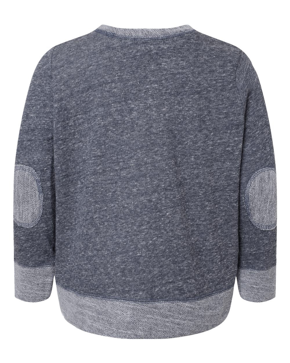 Front View of Navy Melange Youth Harborside Mélange French Terry Long Sleeve with Elbow Patches - 2279