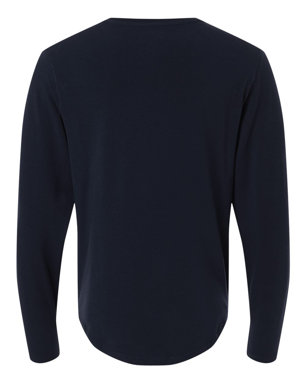 Front View of Navy Men's Aviation Long Sleeve T-Shirt - LSM00T020 plain
