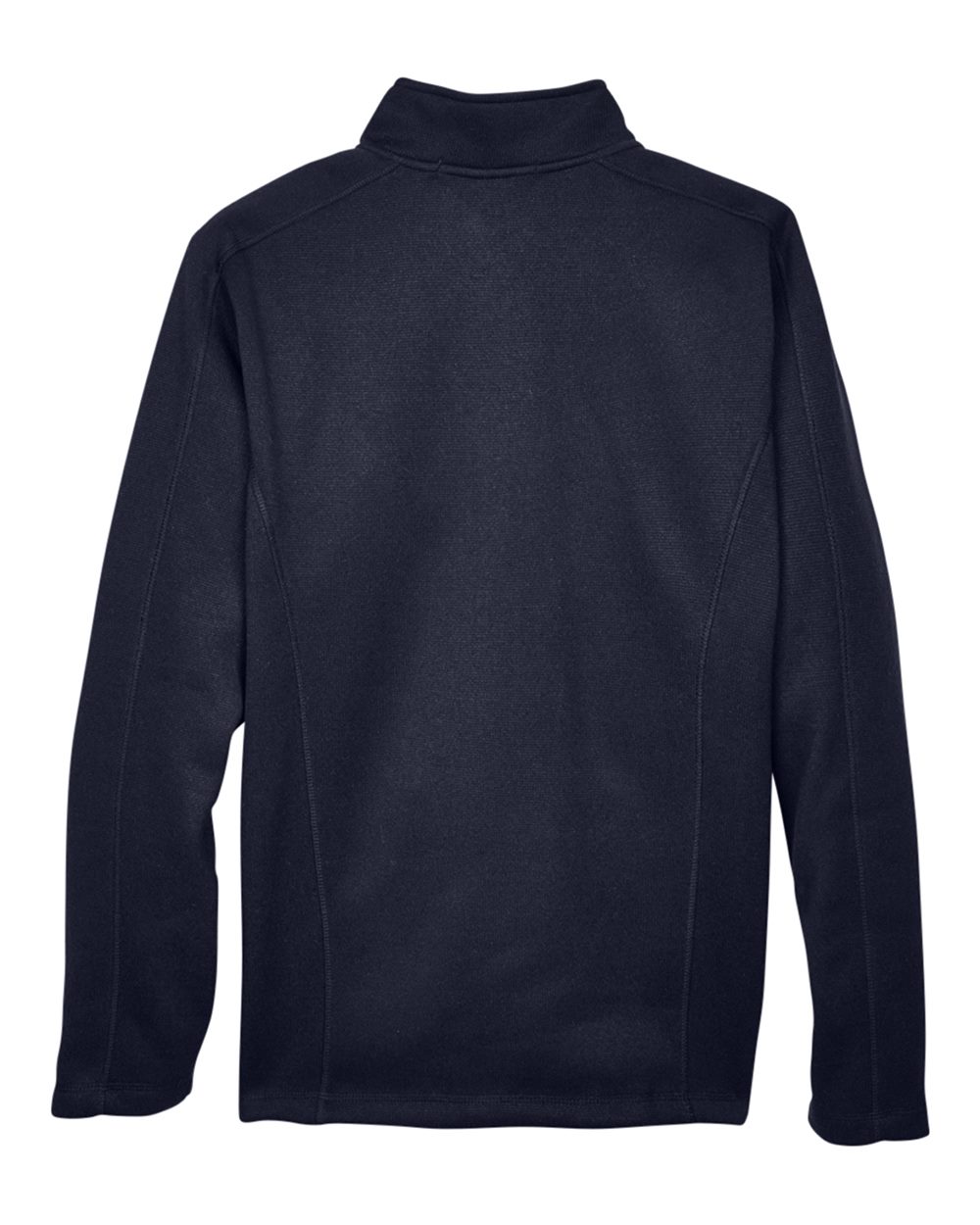 Front View of Navy Men's Bristol Full-Zip Sweater Fleece Jacket - DG793