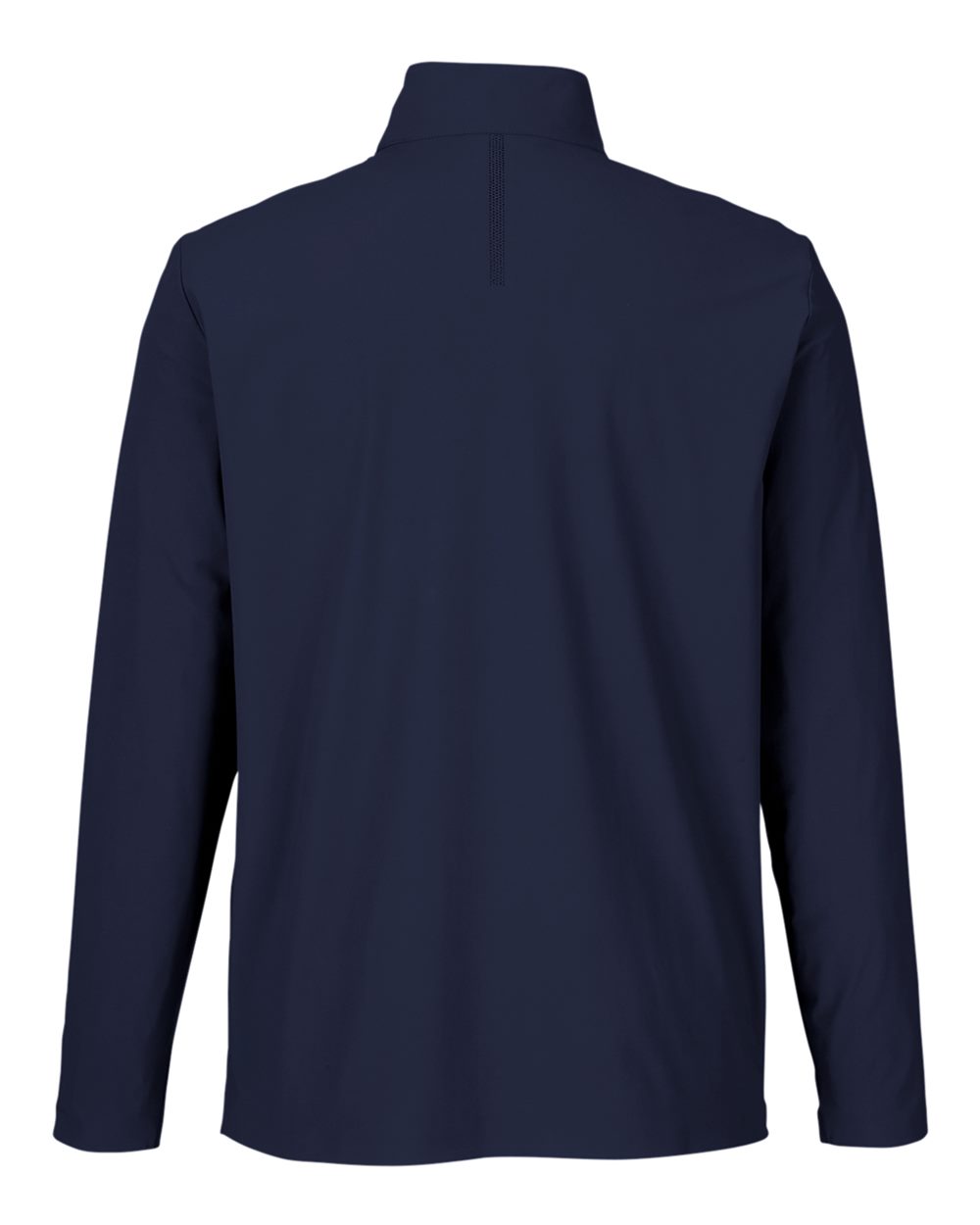Front View of Navy Men's CrownLux Performance® Windsor Welded Quarter-Zip Pullover - DG410