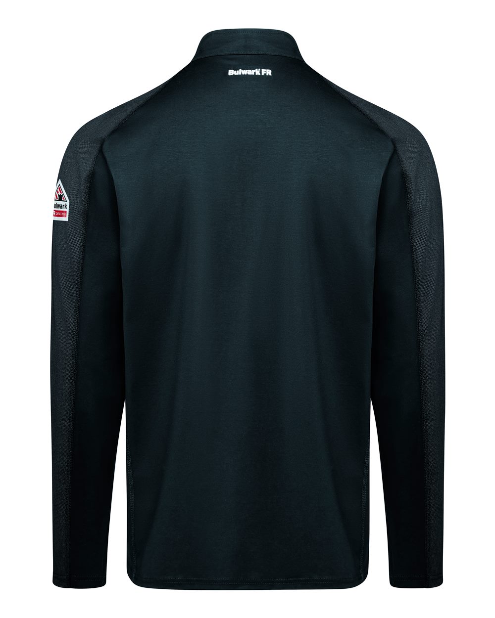 Rear View of Navy Men's Flex Knit Quarter-Zip Pullover - STZ2 plain