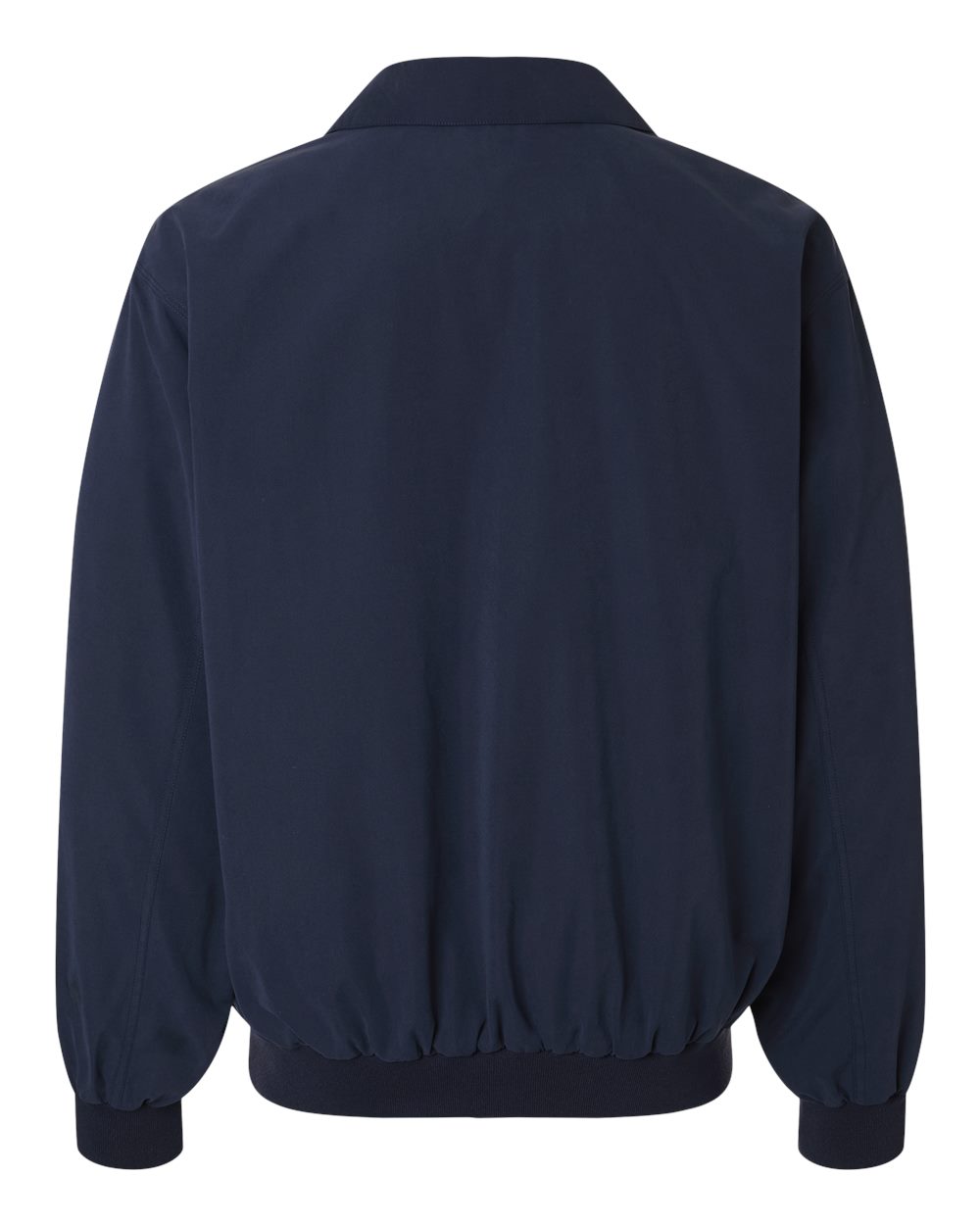 Rear View of Navy Men's Microfiber Bomber Jacket - 1610MV