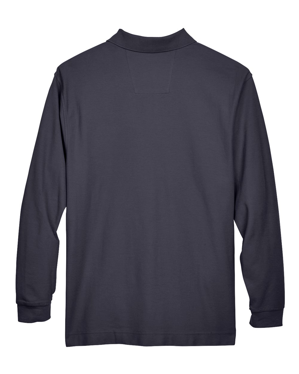 Front View of Navy Men's Pima Piqué Long Sleeve Polo - D110