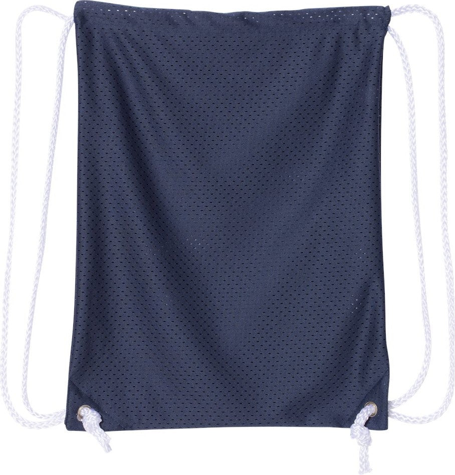 Front View of Navy Mesh Drawstring Backpack - 8895