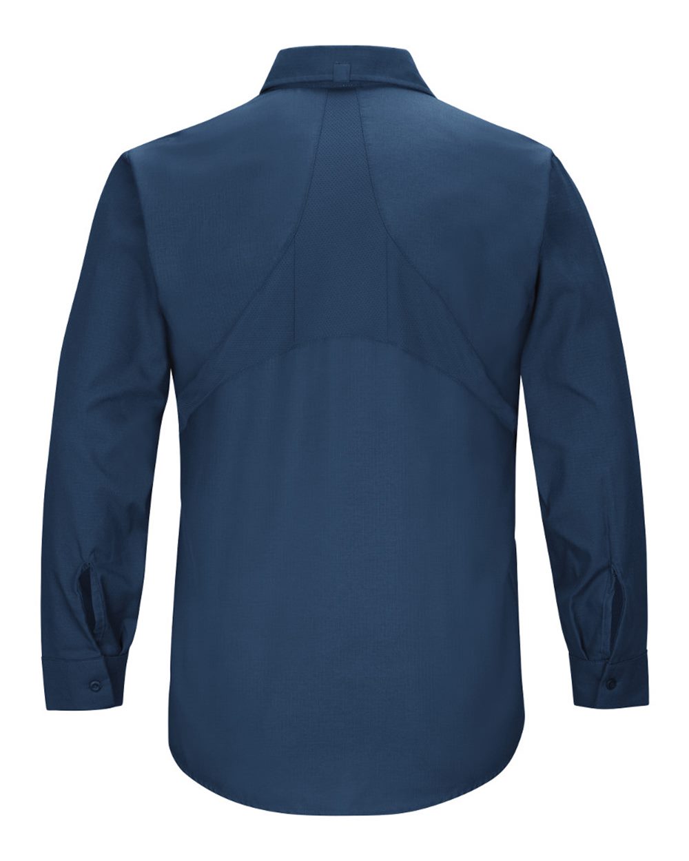 Front View of Navy Mimix™ Long Sleeve Work Shirt - SX10
