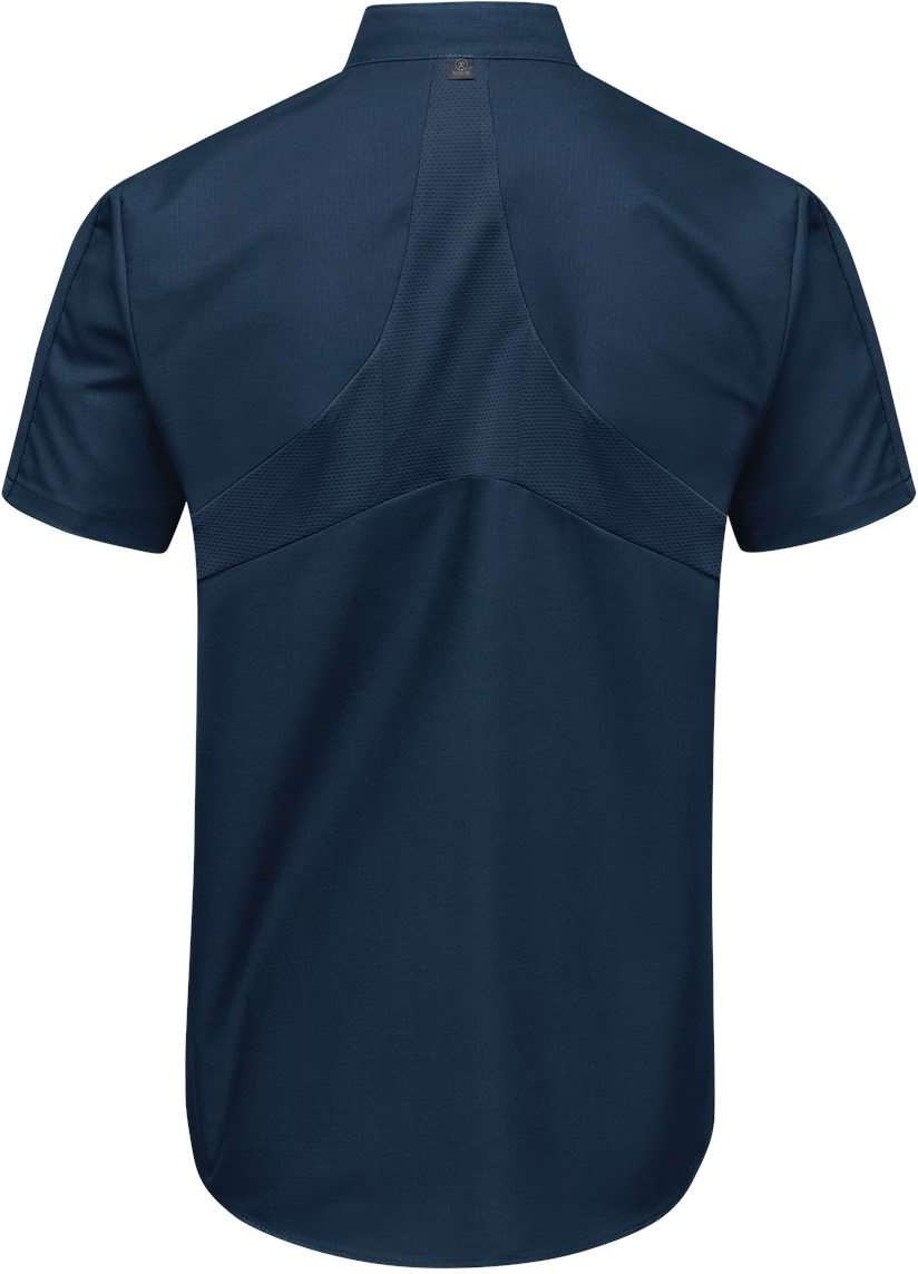 Rear View of Navy Mimix™ Pro+ Short Sleeve Work Shirt With OilBlok - Tall Sizes - SX46T