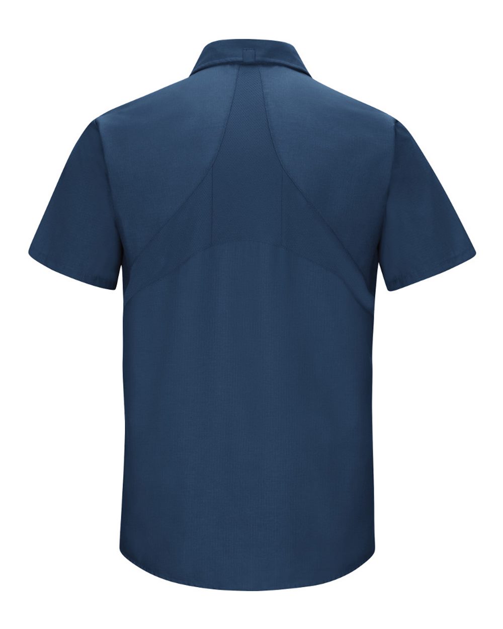 Front View of Navy Mimix™ Short Sleeve Work Shirt - SX20