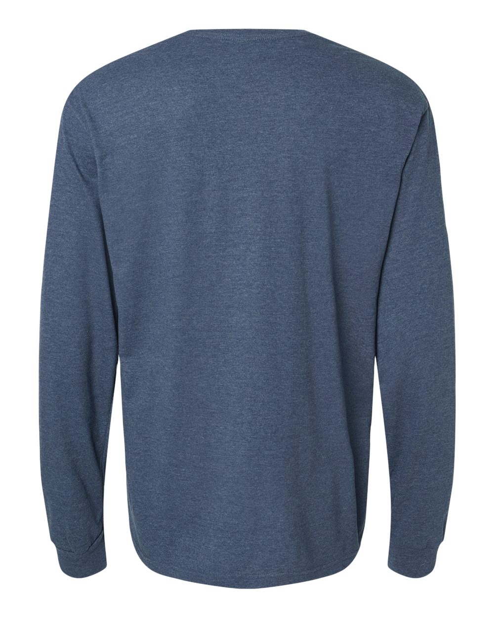Front View of Navy Mist Softstyle® CVC Long Sleeve T-Shirt - 64440CVC