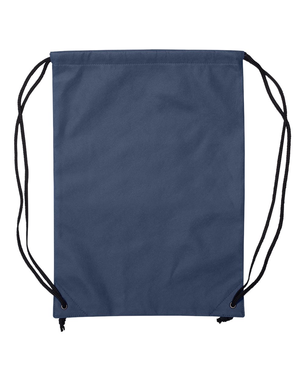 Front View of Navy Non-Woven Drawstring Backpack - A136