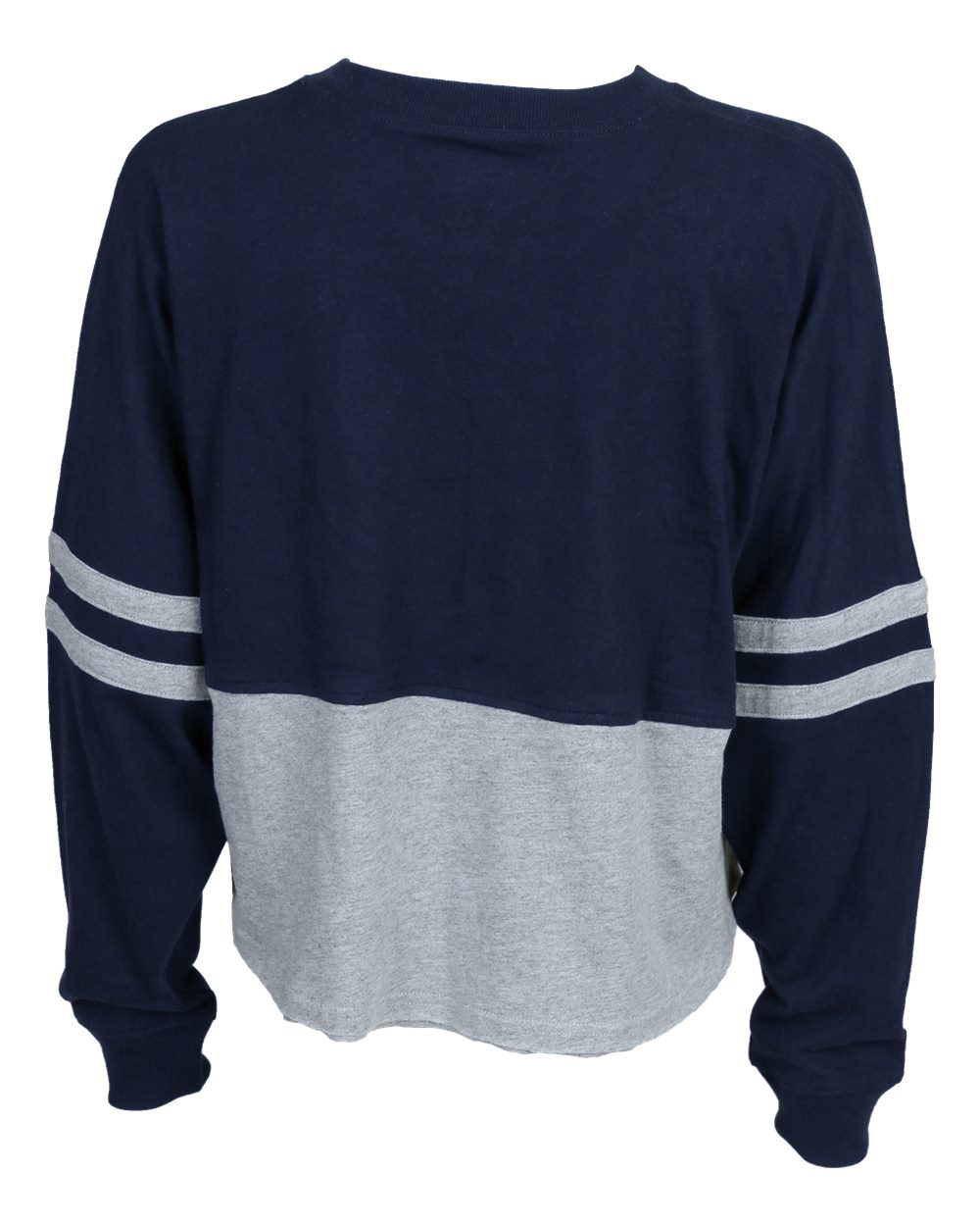 Front View of Navy/ Oxford Women's Crop Retro Jesery - BW3515