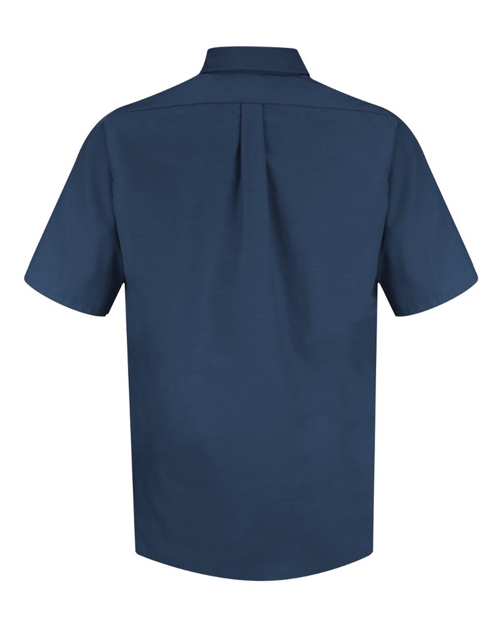 Rear View of Navy Poplin Short Sleeve Dress Shirt - Tall Sizes - SP80T