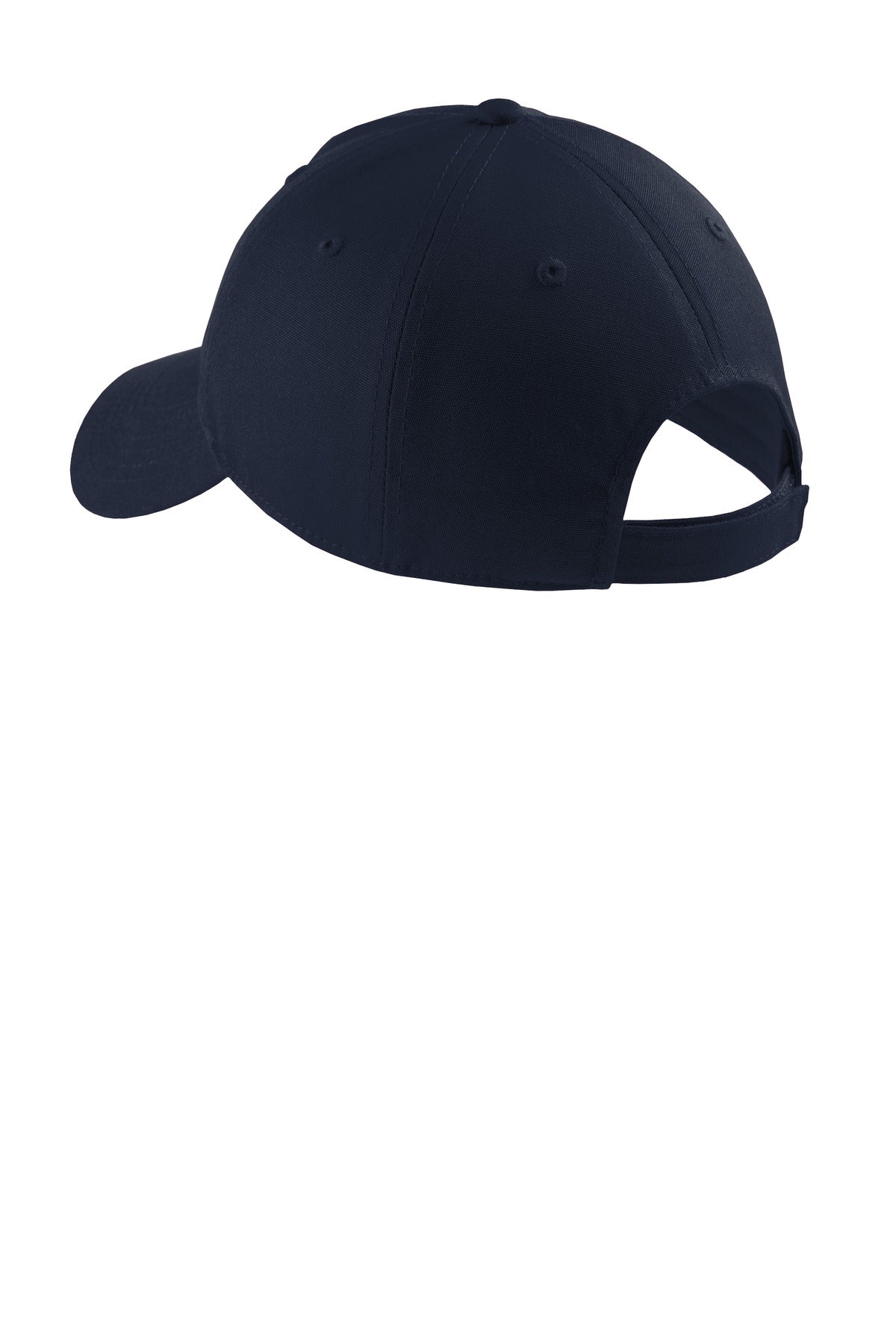 Front View of Navy Port Authority Soft Brushed Canvas Cap. CP96