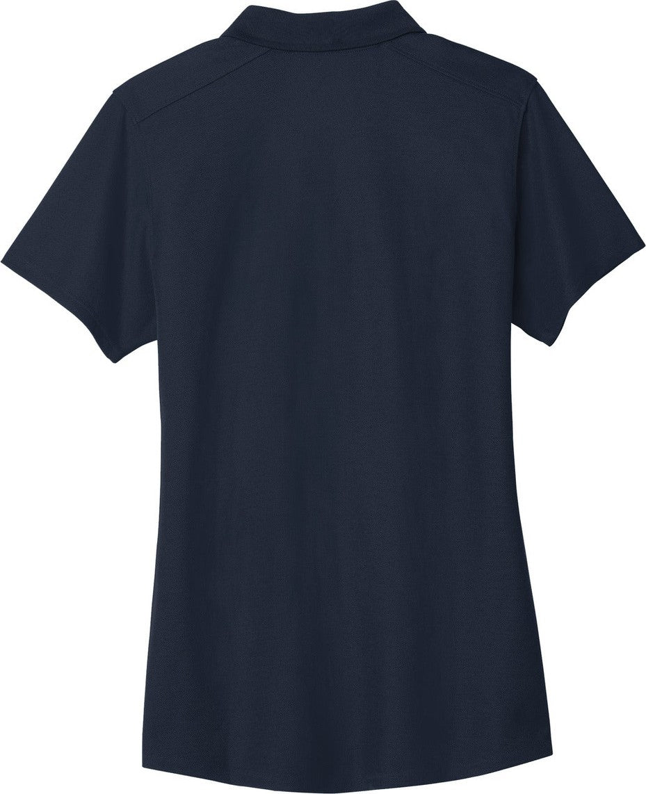 Front View of Navy Port Authority Women's EZPerformance Pique Polo. LK600