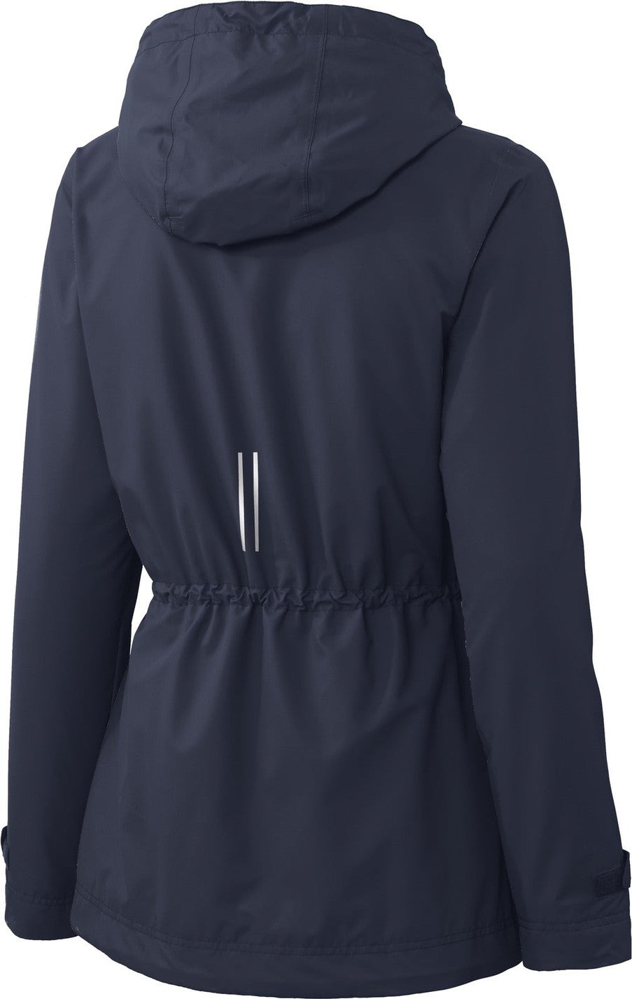 Rear View of Navy Port Authority Women's Northwest Slicker. L7710