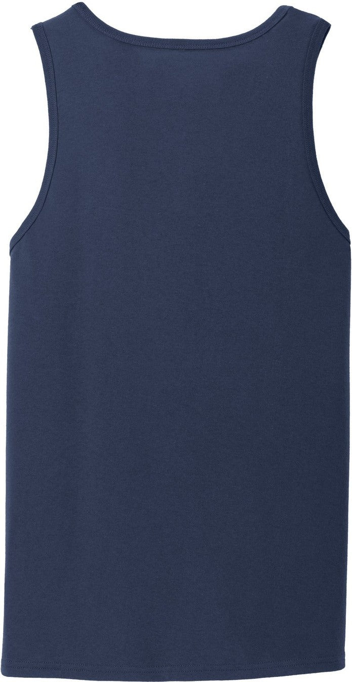 Rear View of Navy Port & Co Core Cotton Tank Top. PC54TT