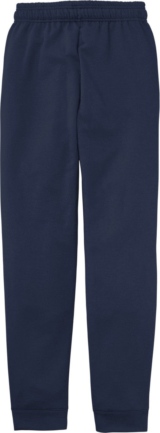 Rear View of Navy Port & Co Core Fleece Jogger. PC78J
