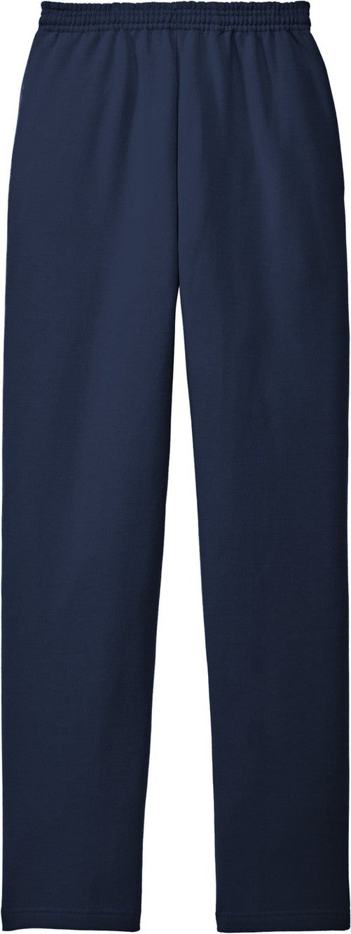 Front View of Navy Port & Co Core Fleece Sweatpant with Pockets. PC78P