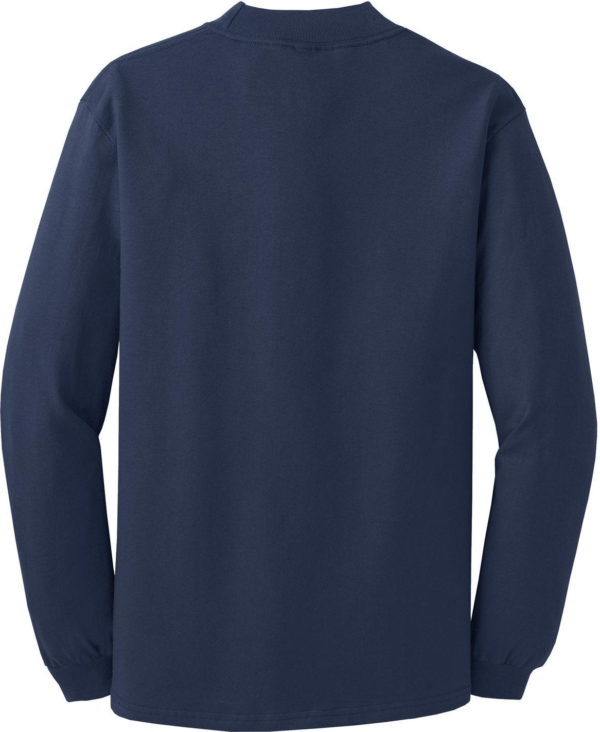 Rear View of Navy Port & Co Essential Mock Turtleneck. PC61M