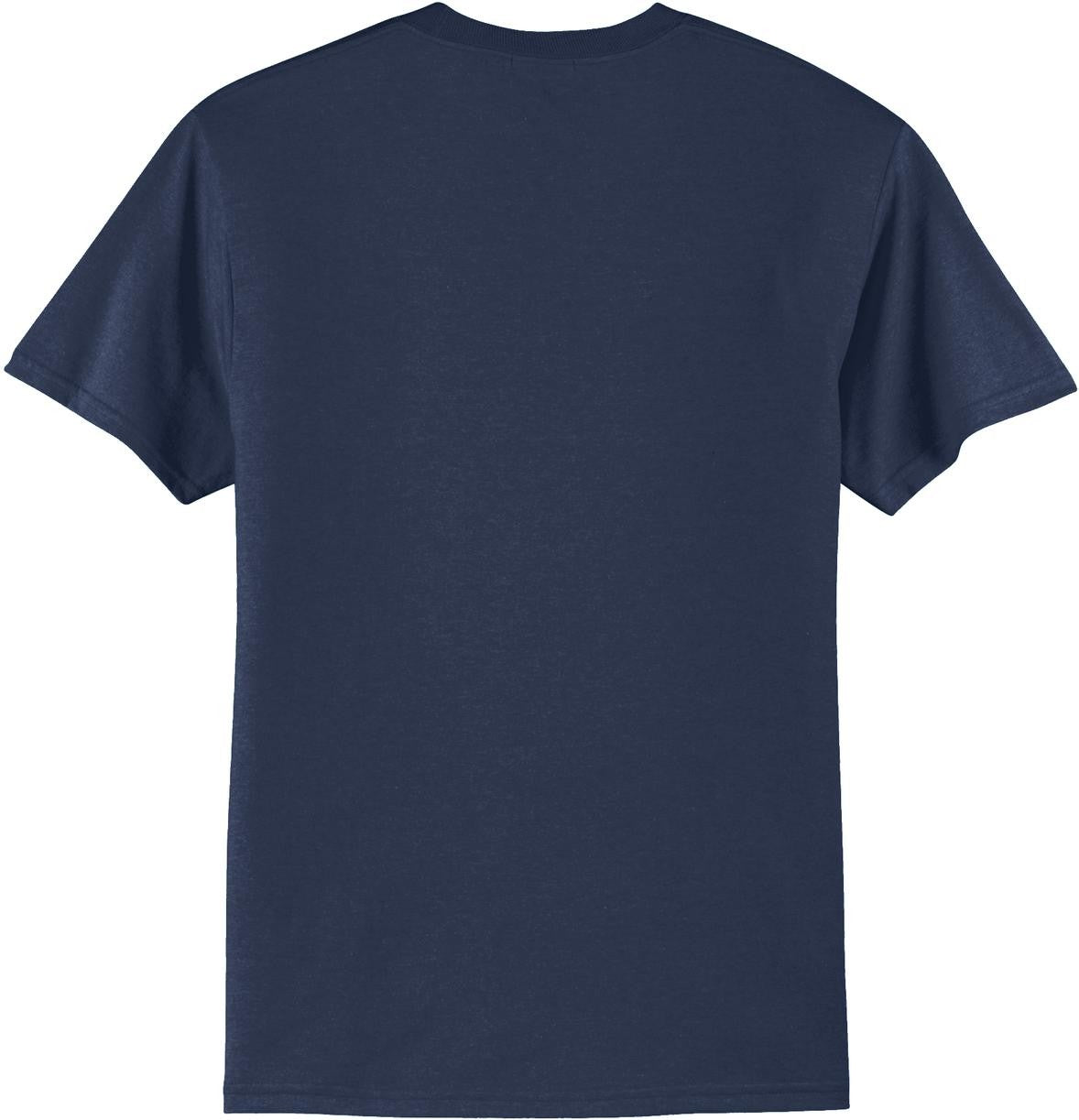 Front View of Navy Port & Co Tall Core Blend Tee. PC55T