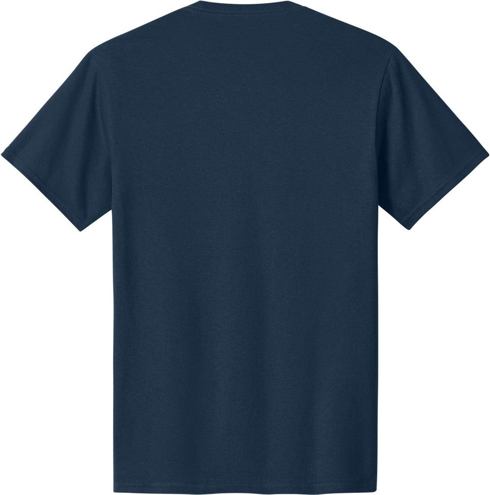 Rear View of Navy Port & Co Tall Core Cotton Tee PC54T
