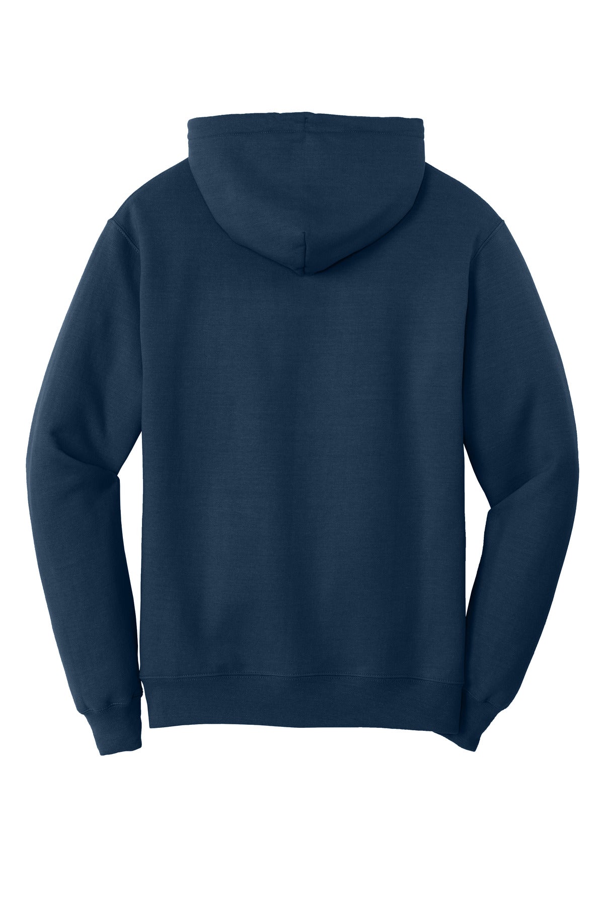 Rear View of Navy Port & Co Tall Core Fleece Pullover Hooded Sweatshirt PC78HT
