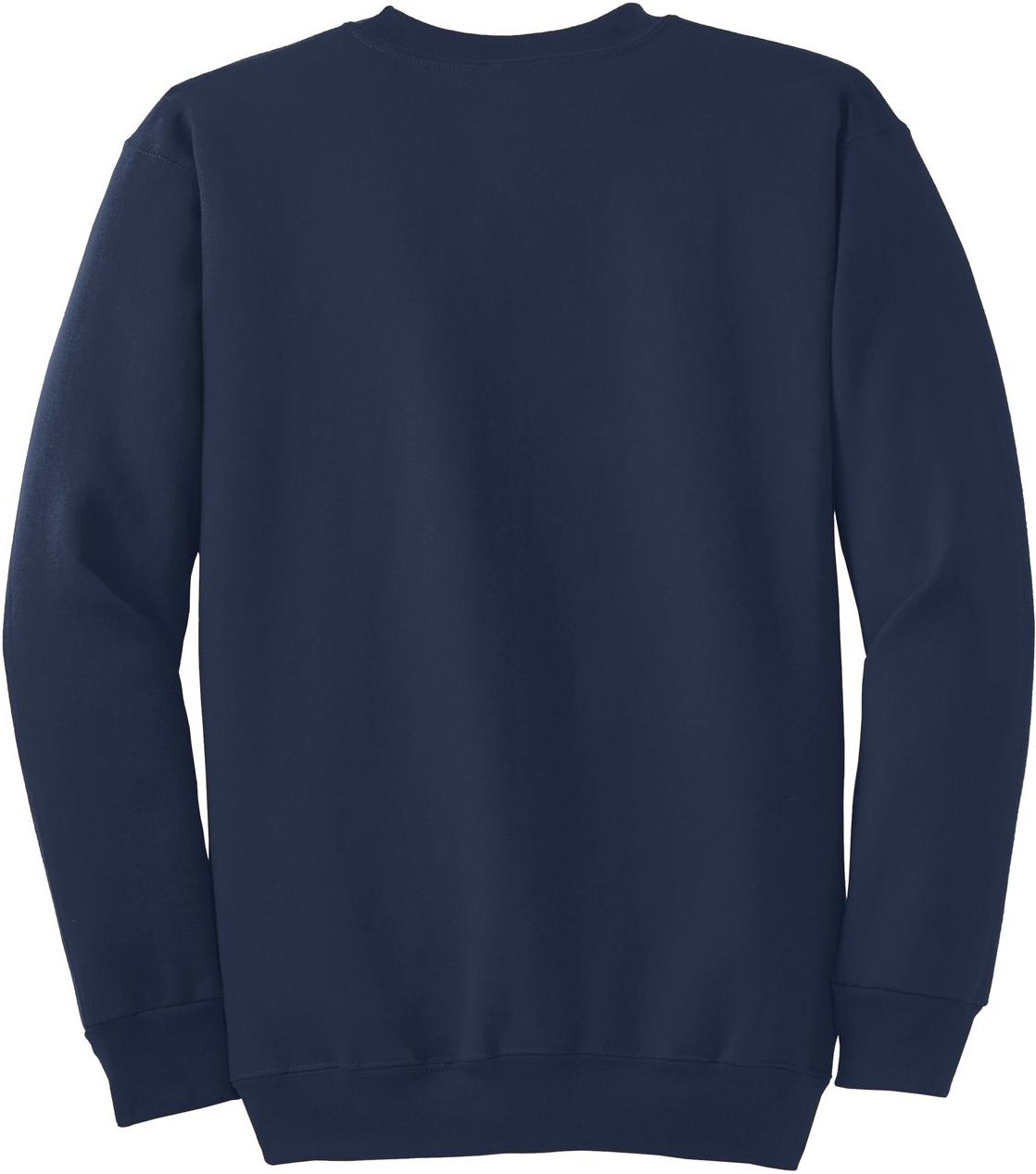 Front View of Navy Port & Co Tall Essential Fleece Crewneck Sweatshirt. PC90T