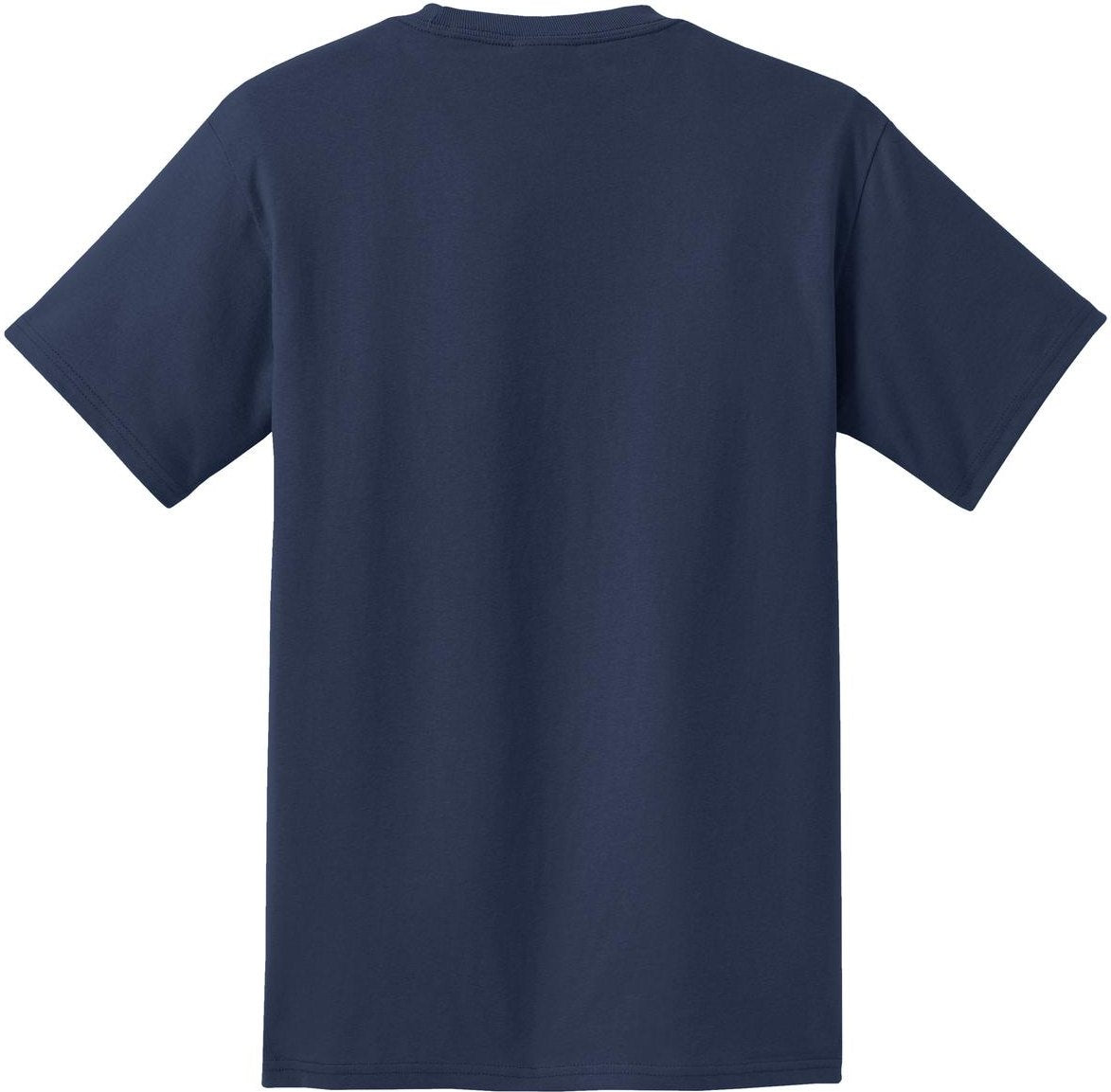 Rear View of Navy Port & Co Tall Essential Pocket Tee. PC61PT