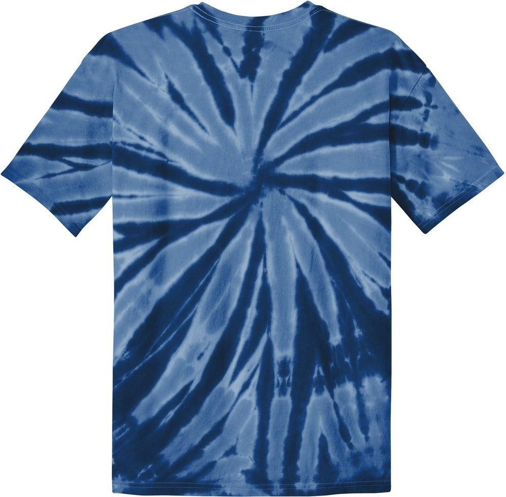 Rear View of Navy Port & Co Tie-Dye Tee. PC147
