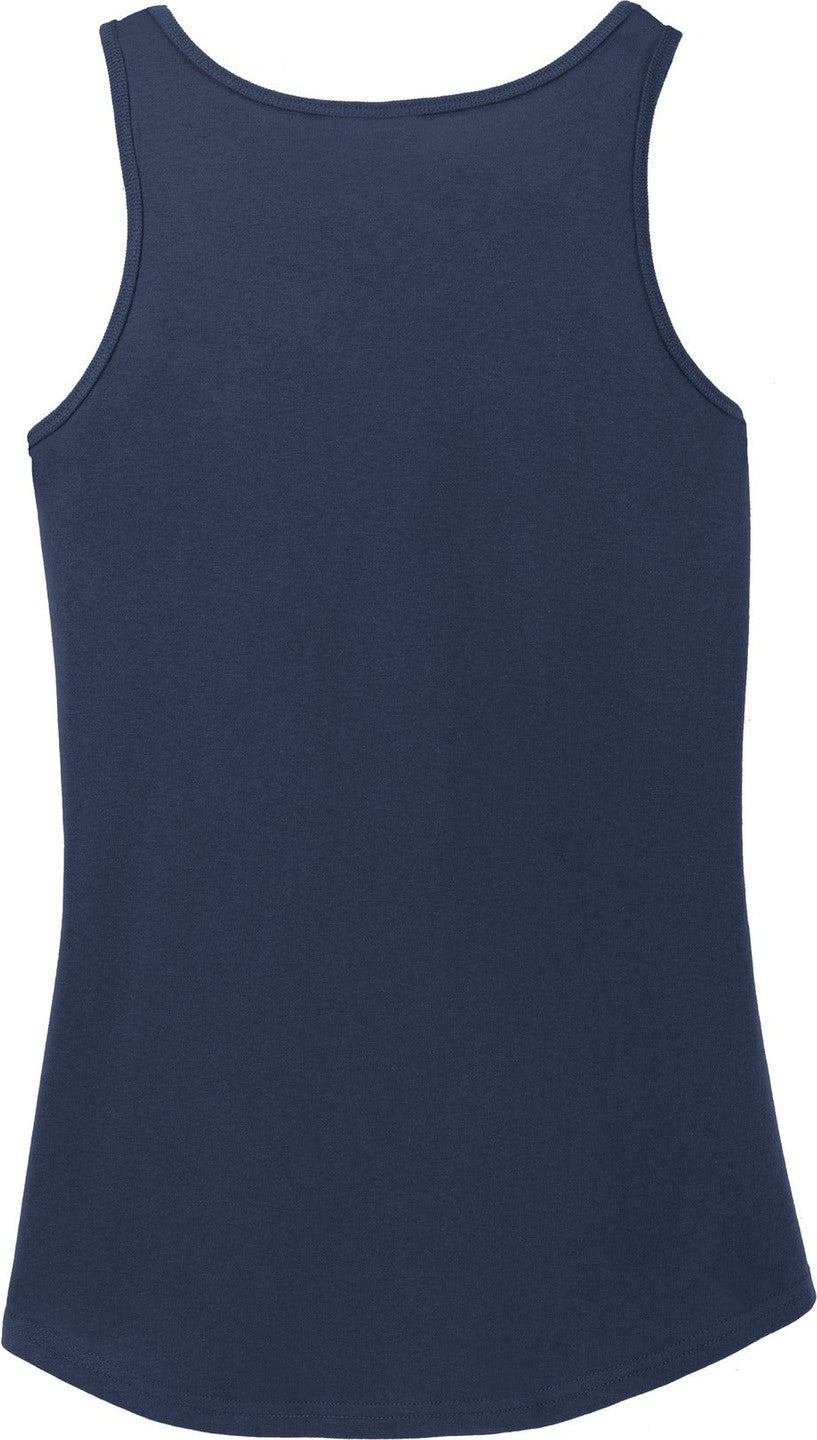 Front View of Navy Port & Co Women's Core Cotton Tank Top. LPC54TT