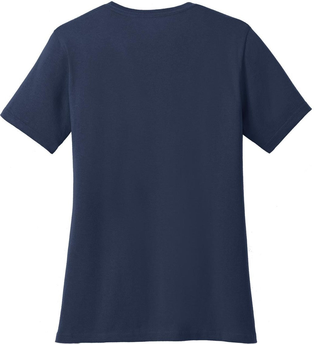 Front View of Navy Port & Co Women's Core Cotton Tee. LPC54