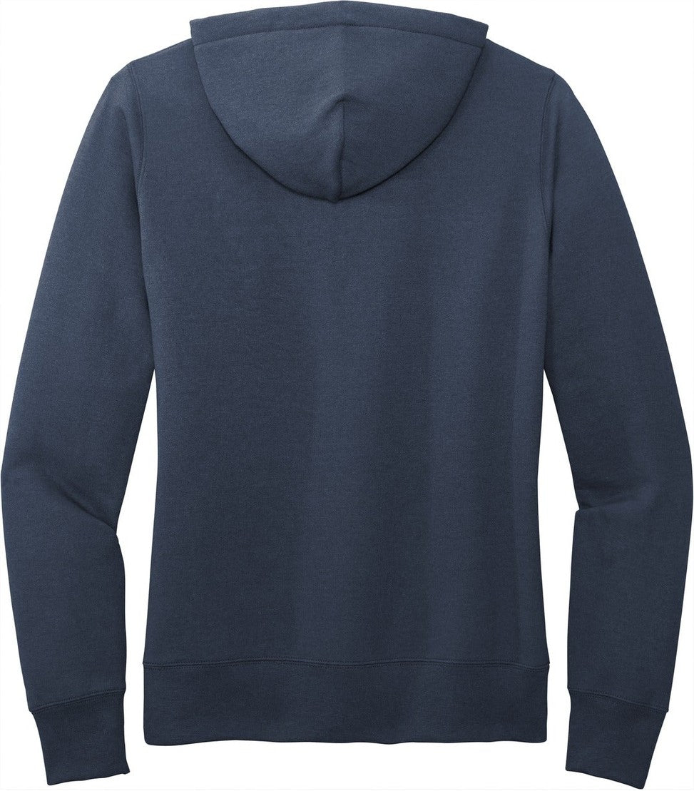Front View of Navy Port & Co Women's Core Fleece Pullover Hooded Sweatshirt LPC78H