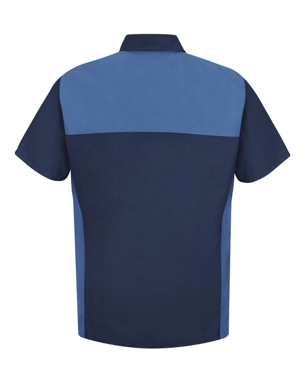 Front View of Navy/ Postman Blue Short Sleeve Motorsports Shirt - Tall Sizes - SP28T