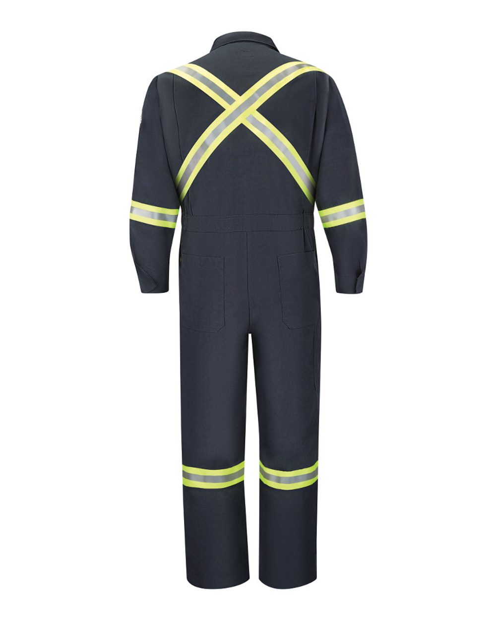 Rear View of Navy Premium Coverall with Reflective Trim - Nomex® IIIA - 6 oz. - Tall Sizes - CNBTT