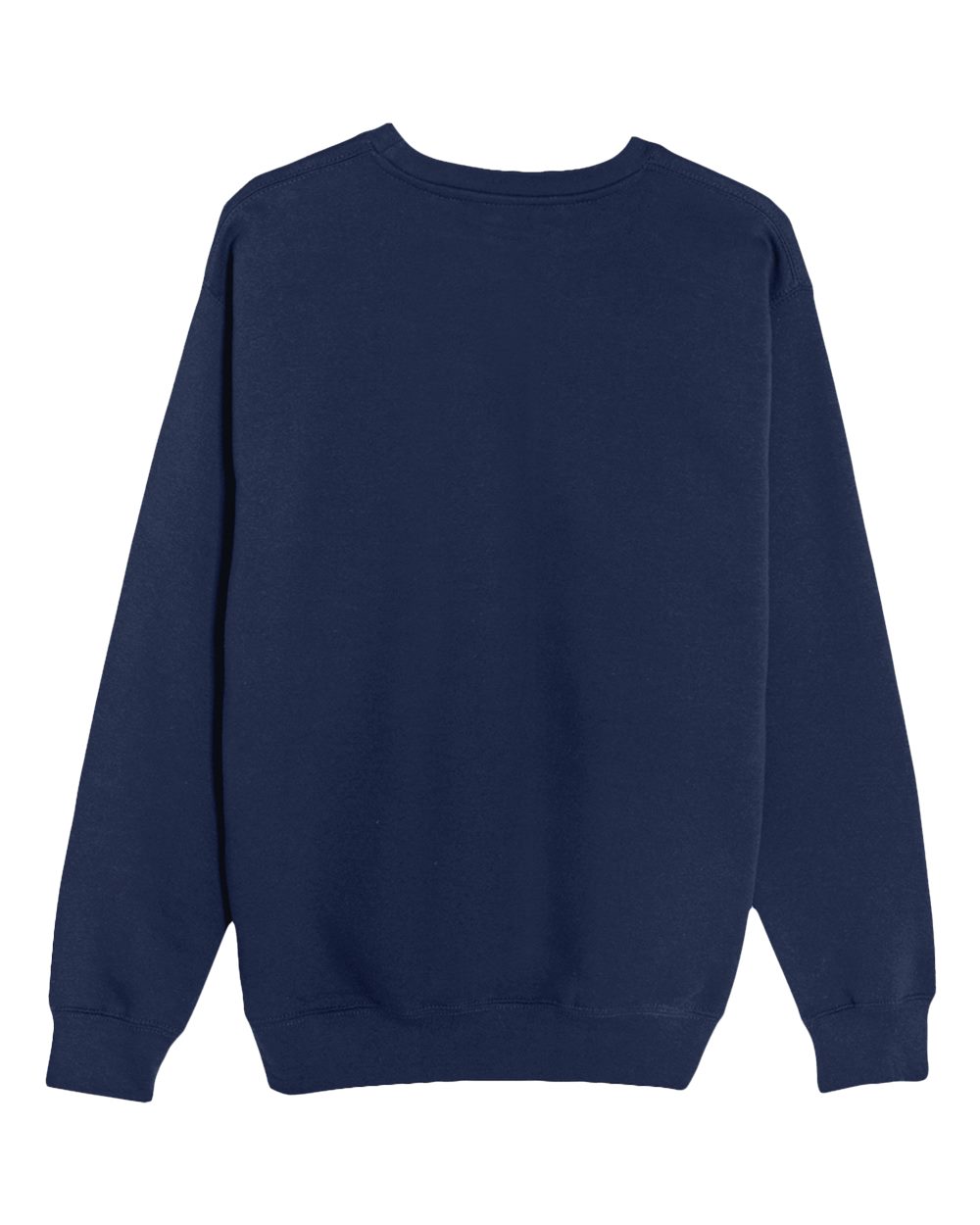 Rear View of Navy Premium Crewneck Sweatshirt - LS14004