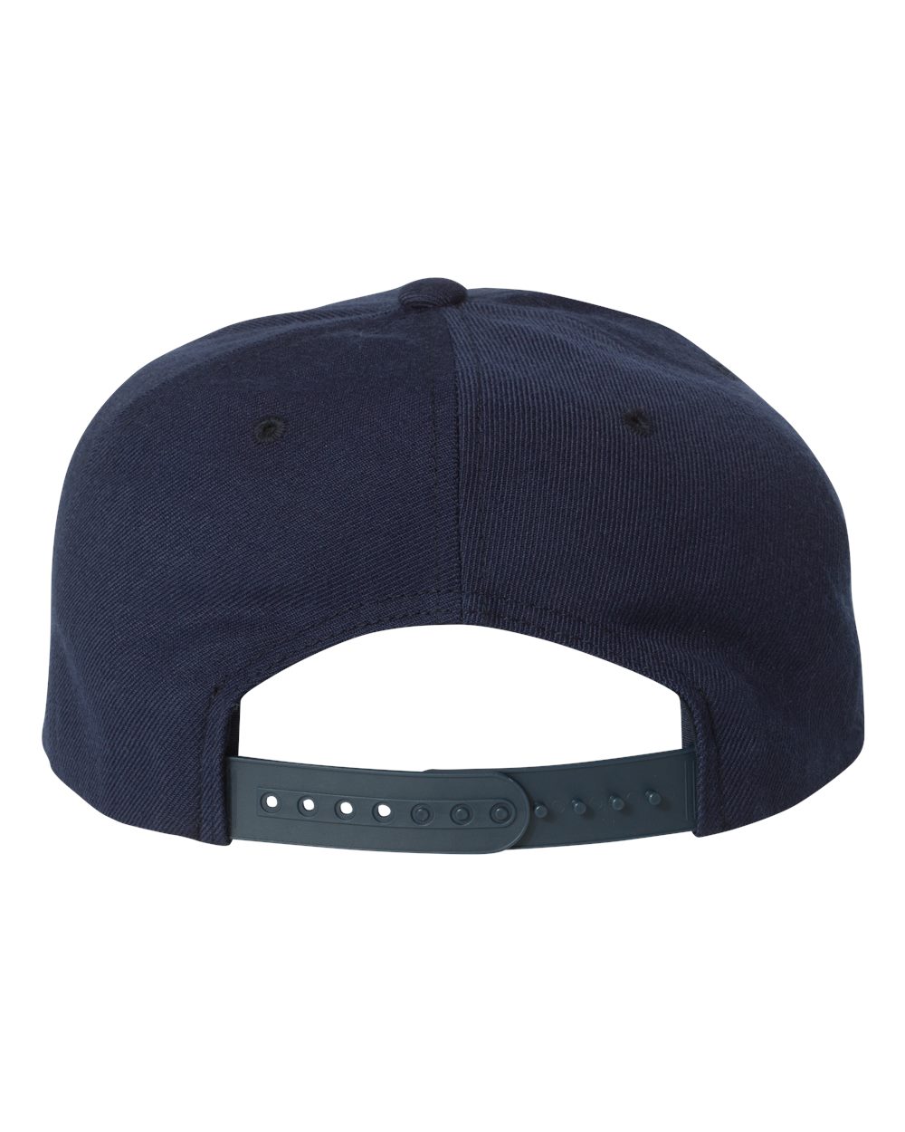 Front View of Navy Premium Five-Panel Snapback Cap - 5089M