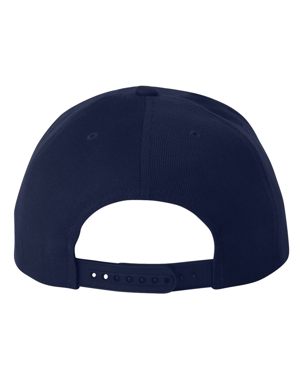 Front View of Navy Premium Flat Bill Snapback Cap - 6089M