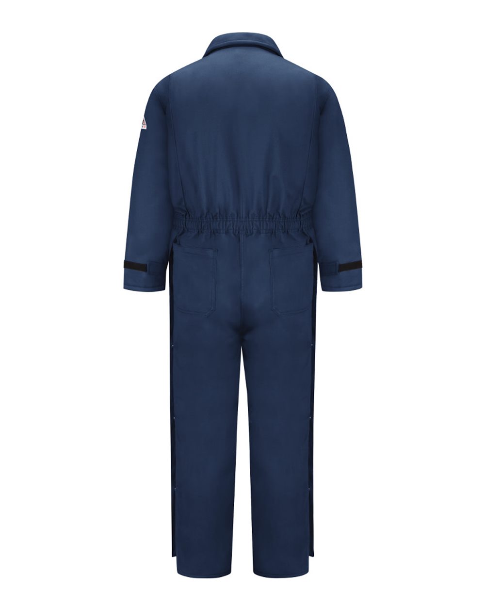 Rear View of Navy Premium Insulated Coverall - EXCEL FR® ComforTouch - CLC8