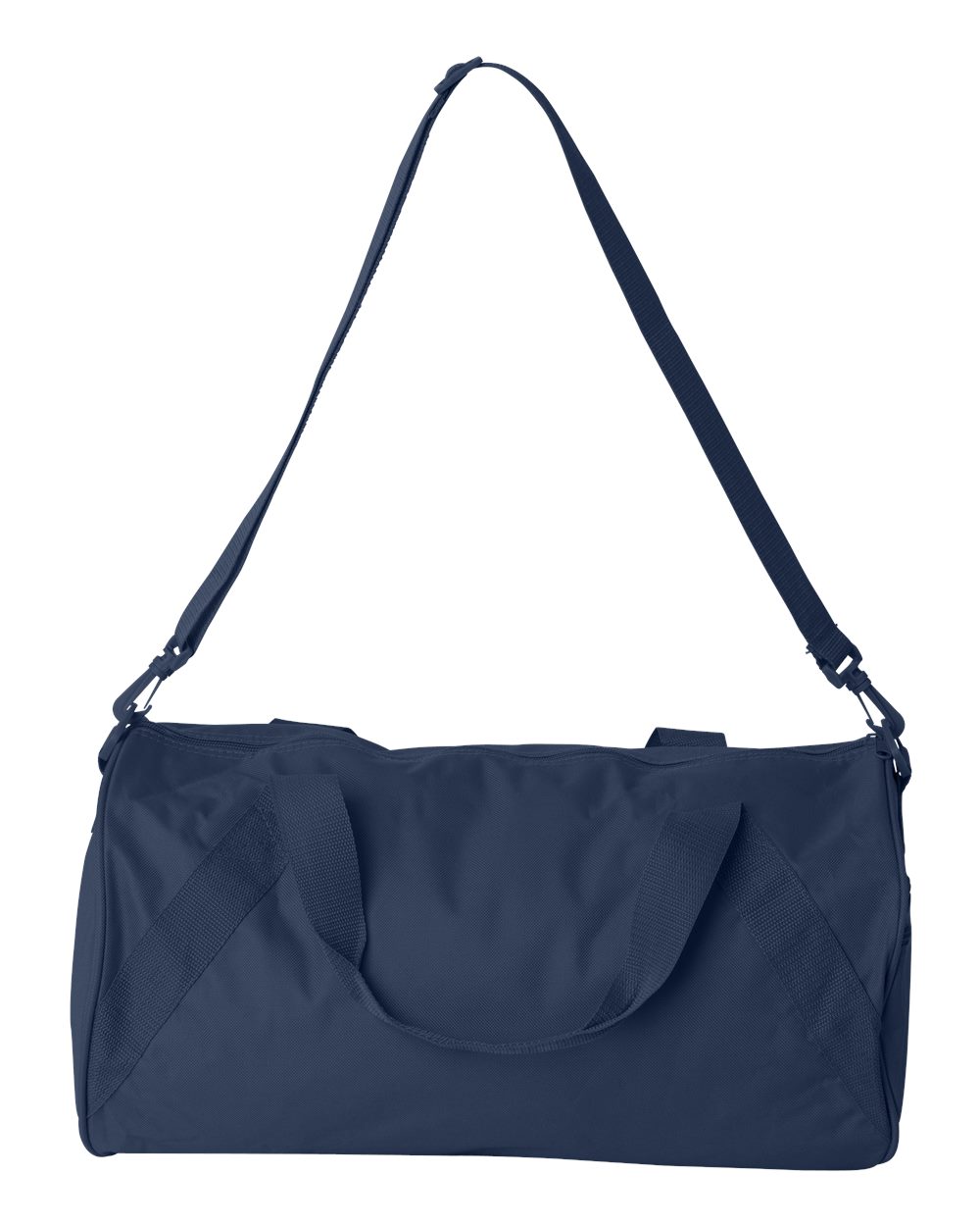 Front View of Navy Recycled 18” Small Duffel Bag - 8805