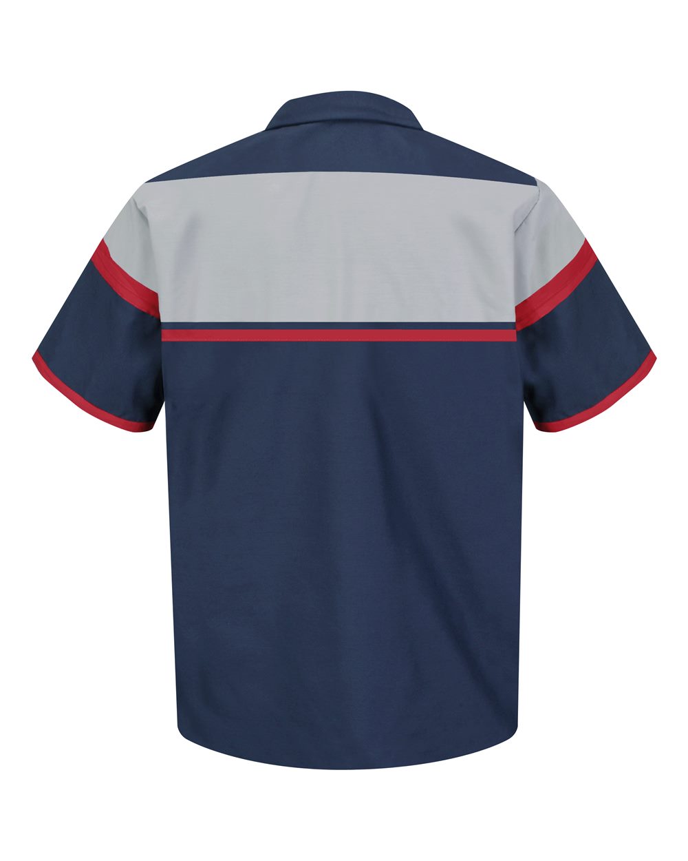 Front View of Navy/ Red/ Light Grey Performance Tech Shirt - SP24AC
