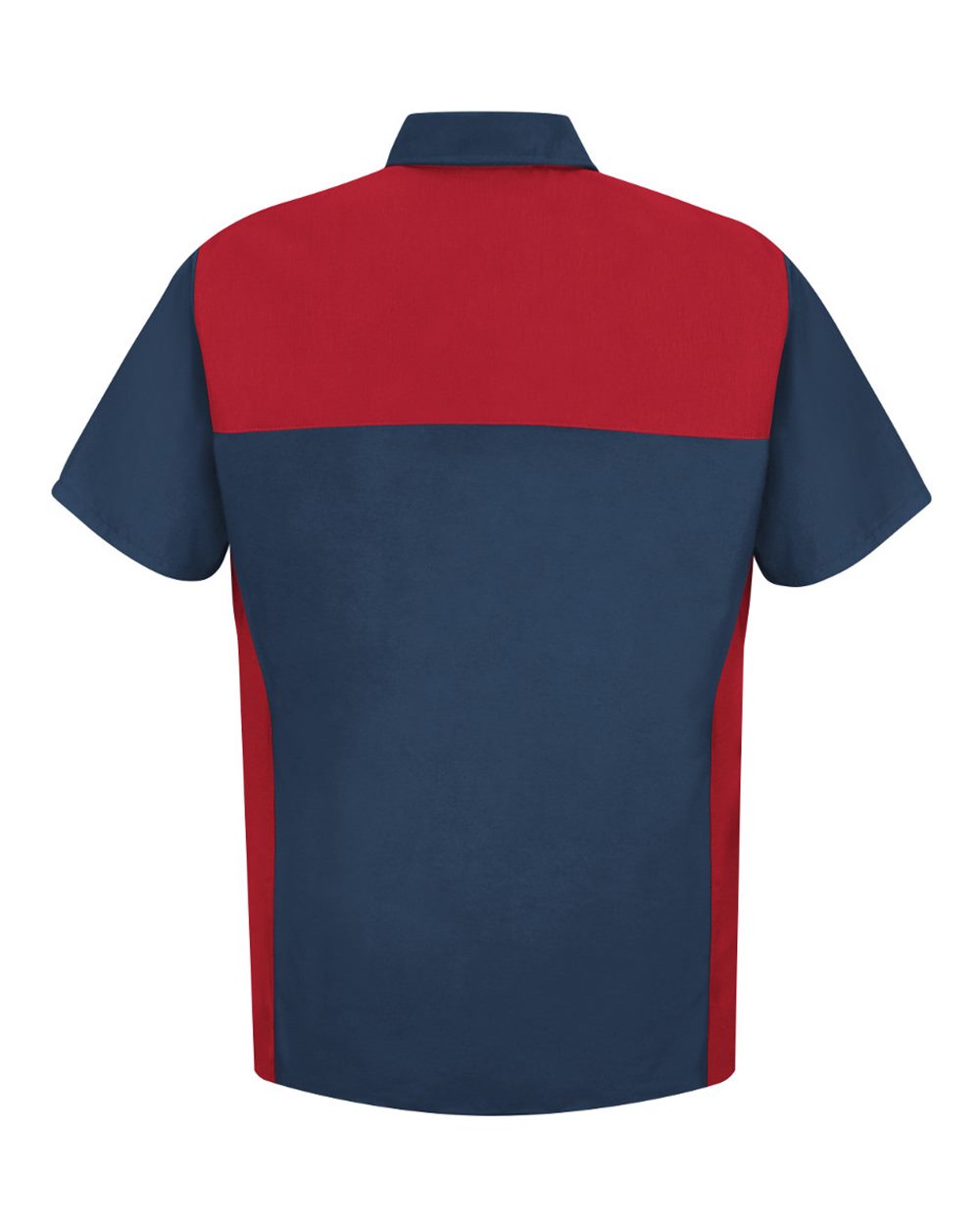 Front View of Navy/ Red Short Sleeve Motorsports Shirt - SP28