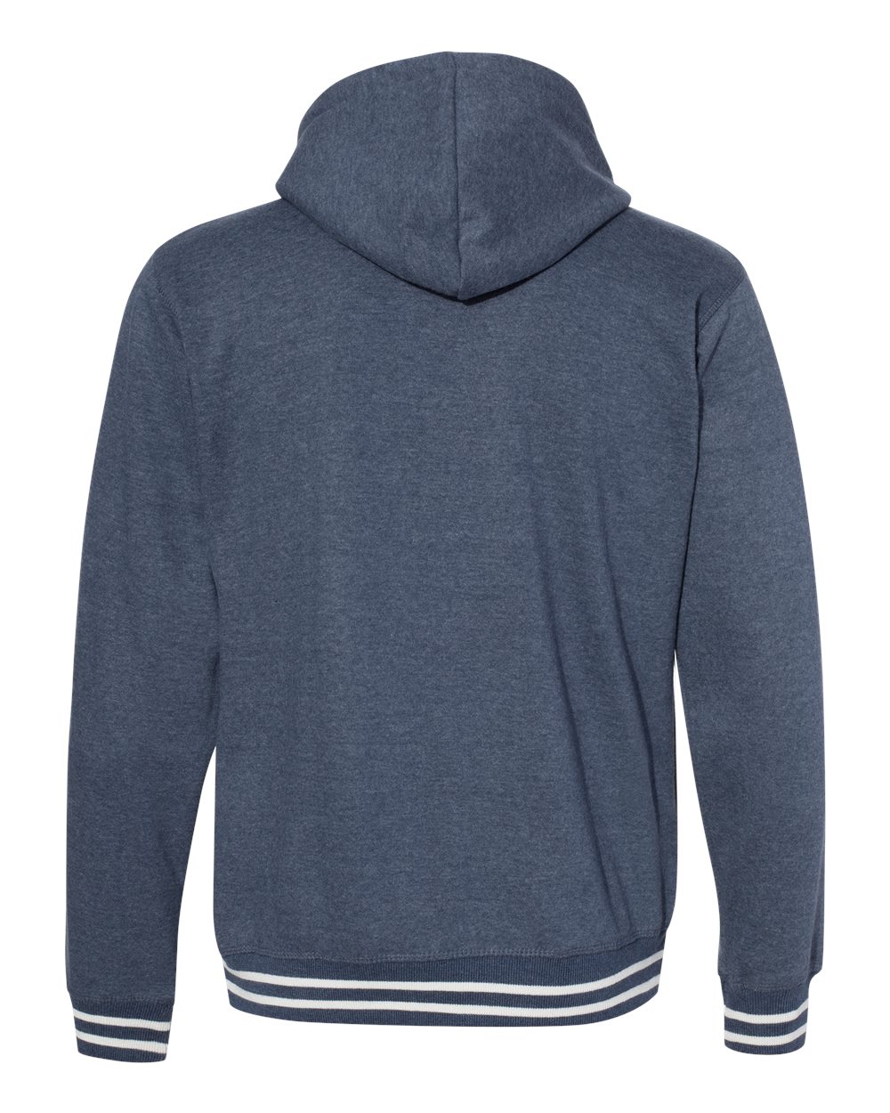 Rear View of Navy Relay Hooded Sweatshirt - 8649