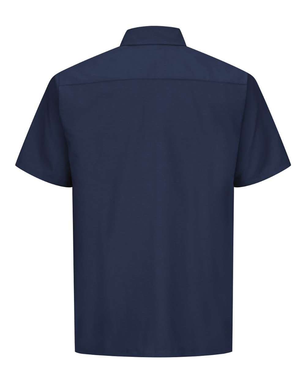 Front View of Navy Ripstop Short Sleeve Work Shirt - Tall Sizes - SY60T