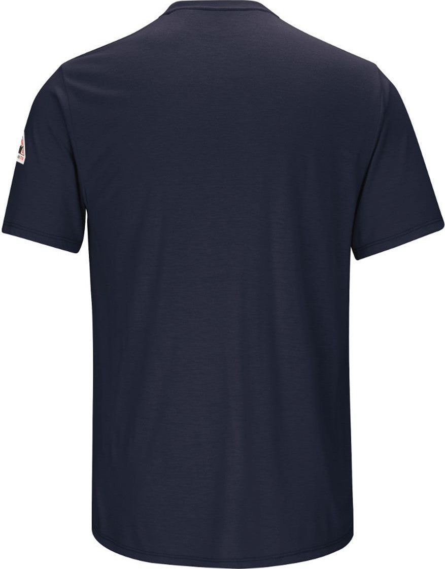 Front View of Navy Short Sleeve Lightweight T-Shirt - SMT6